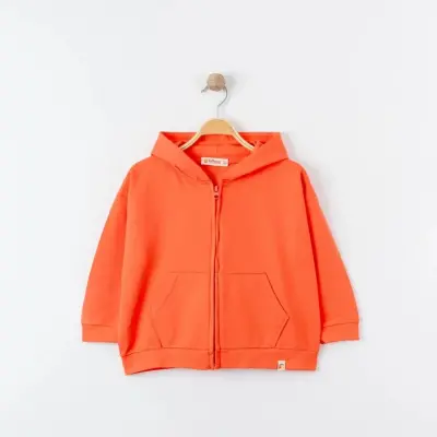 Tiffany Bebek Sweatshirt Kapüşonlu Oversize Theme Mercan 