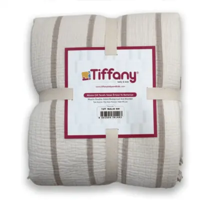 Tiffany Çift Taraflı Müslin Yatak Örtüsü Ve Battaniye 160*195 Kahverengi - 4