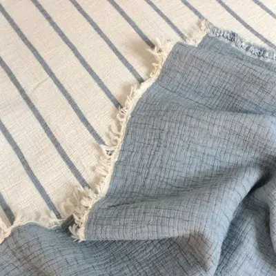 Tiffany Çift Taraflı Müslin Yatak Örtüsü Ve Battaniye 160*195 Lacivert - 4