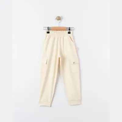 Tiffany Çocuk Eşofman Altı Kargo Cepli Oversize Theme Bej - 2