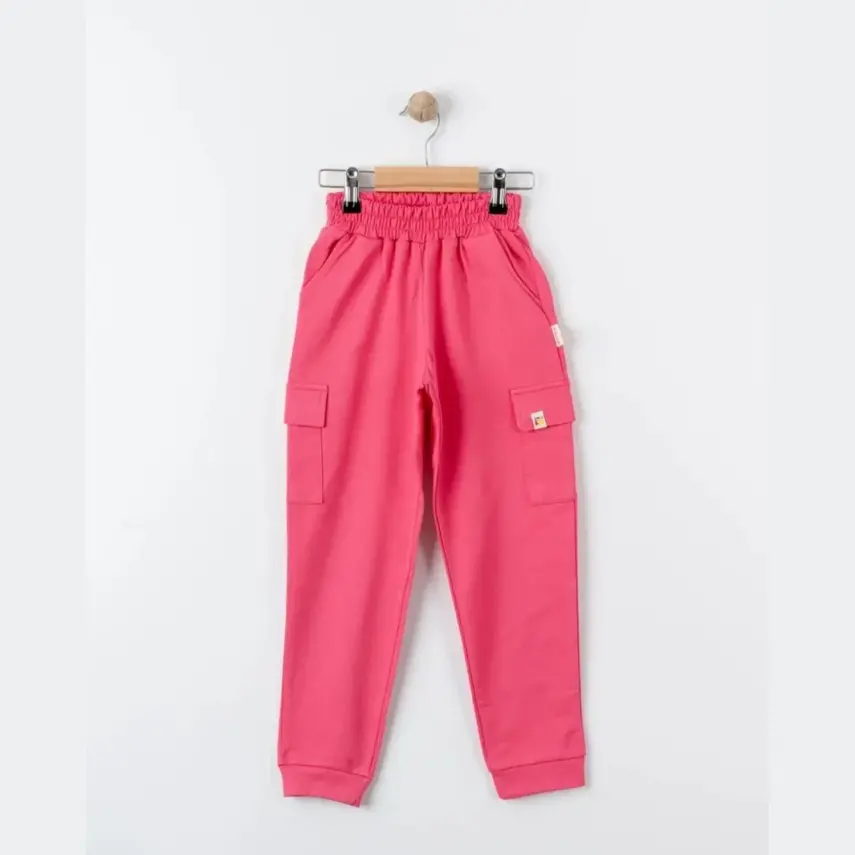 Tiffany Çocuk Eşofman Altı Kargo Cepli Oversize Theme Fuşya - 2