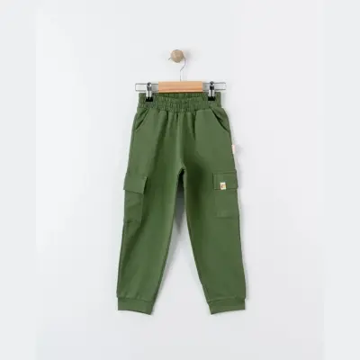 Tiffany Çocuk Eşofman Altı Kargo Cepli Oversize Theme Haki - 2