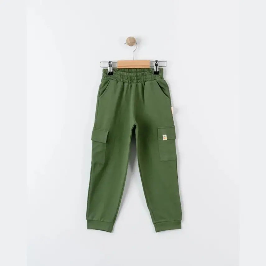 Tiffany Çocuk Eşofman Altı Kargo Cepli Oversize Theme Haki - 2