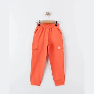 Tiffany Çocuk Eşofman Altı Kargo Cepli Oversize Theme Mercan - 2