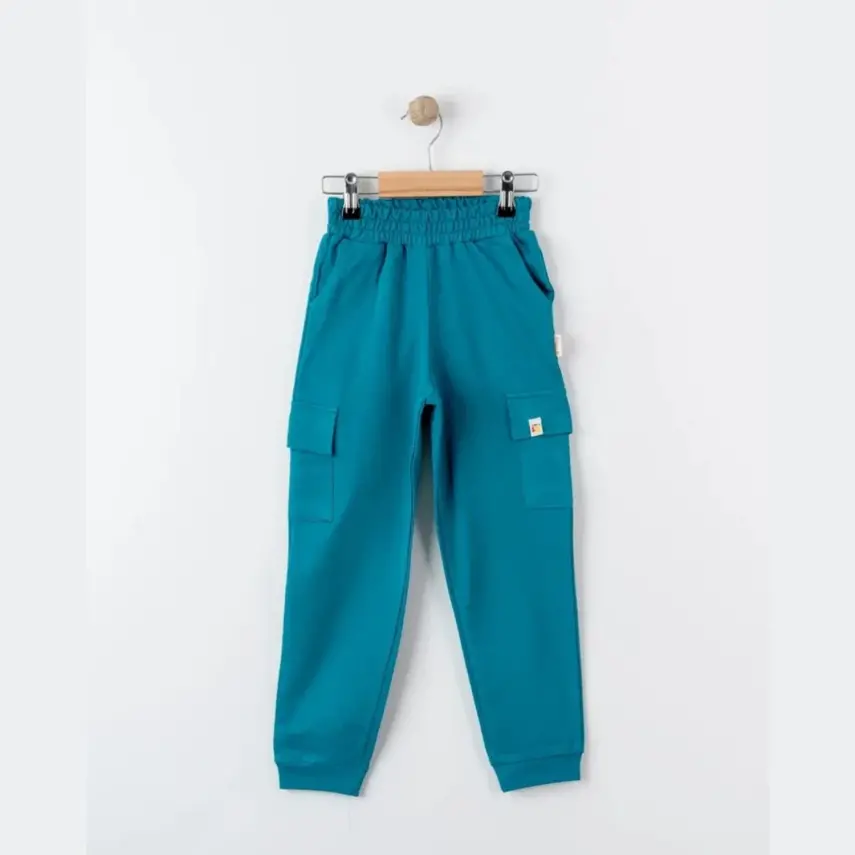 Tiffany Çocuk Eşofman Altı Kargo Cepli Oversize Theme Mint - 1