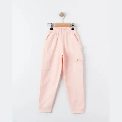 Tiffany Çocuk Eşofman Altı Kargo Cepli Oversize Theme Pudra 