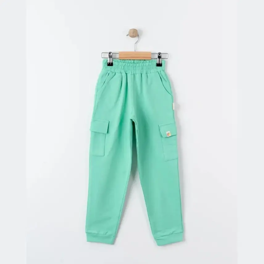 Tiffany Çocuk Eşofman Altı Kargo Cepli Oversize Theme Turkuaz - 3