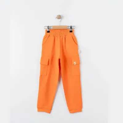 Tiffany Çocuk Eşofman Altı Kargo Cepli Oversize Theme Turuncu 