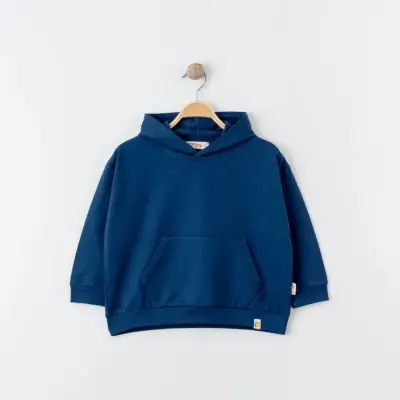 Tiffany Çocuk Sweatshirt Kapüşonlu Oversize Theme Lacivert - 3