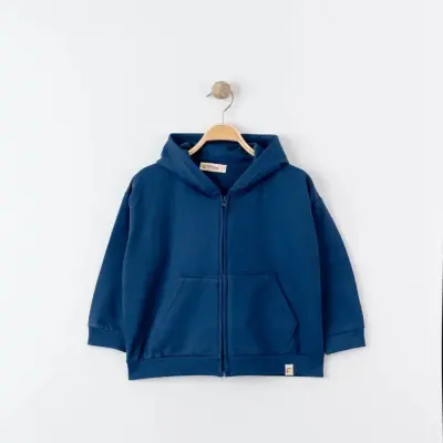 Tiffany Çocuk Sweatshirt Kapüşonlu Oversize Theme Lacivert - 2