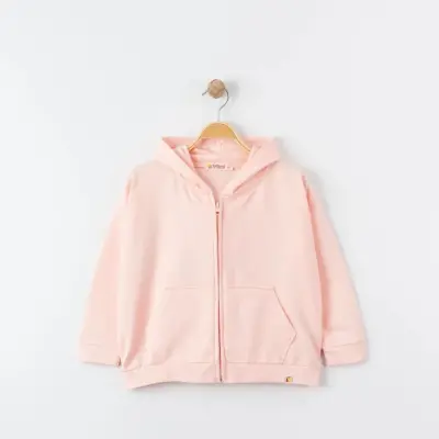 Tiffany Çocuk Sweatshirt Kapüşonlu Oversize Theme Pudra - 2