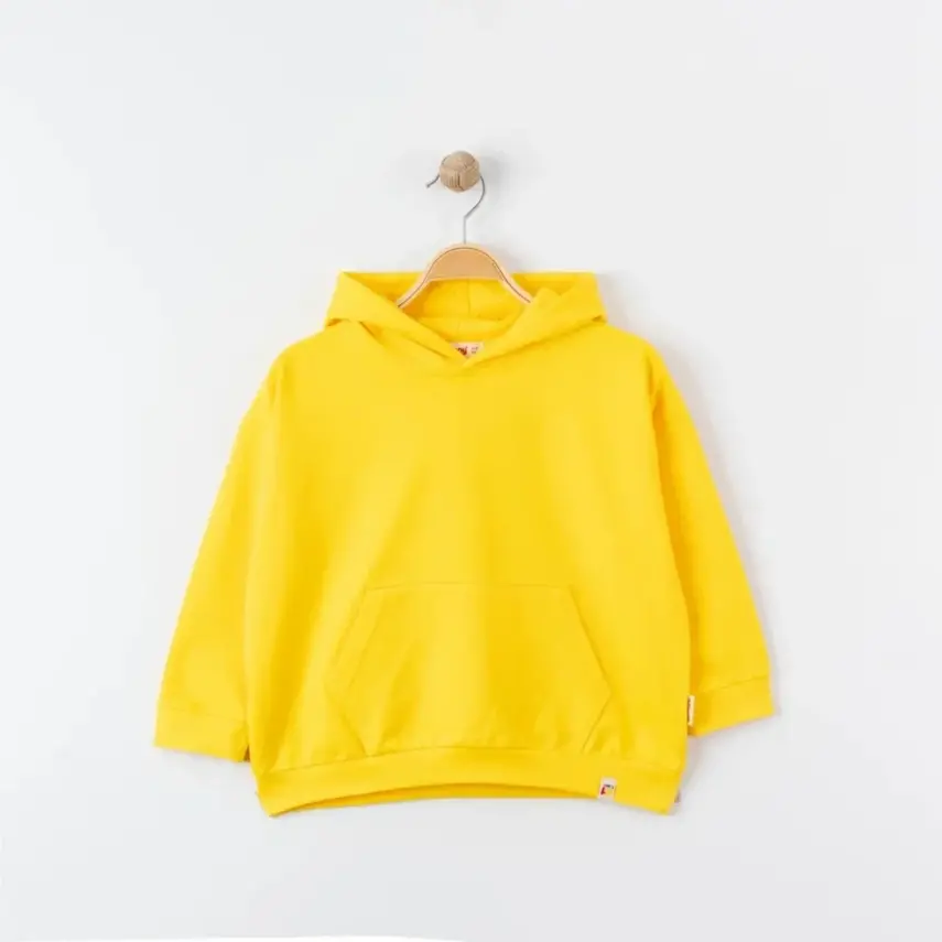 Tiffany Çocuk Sweatshirt Kapüşonlu Oversize Theme Sarı - 3