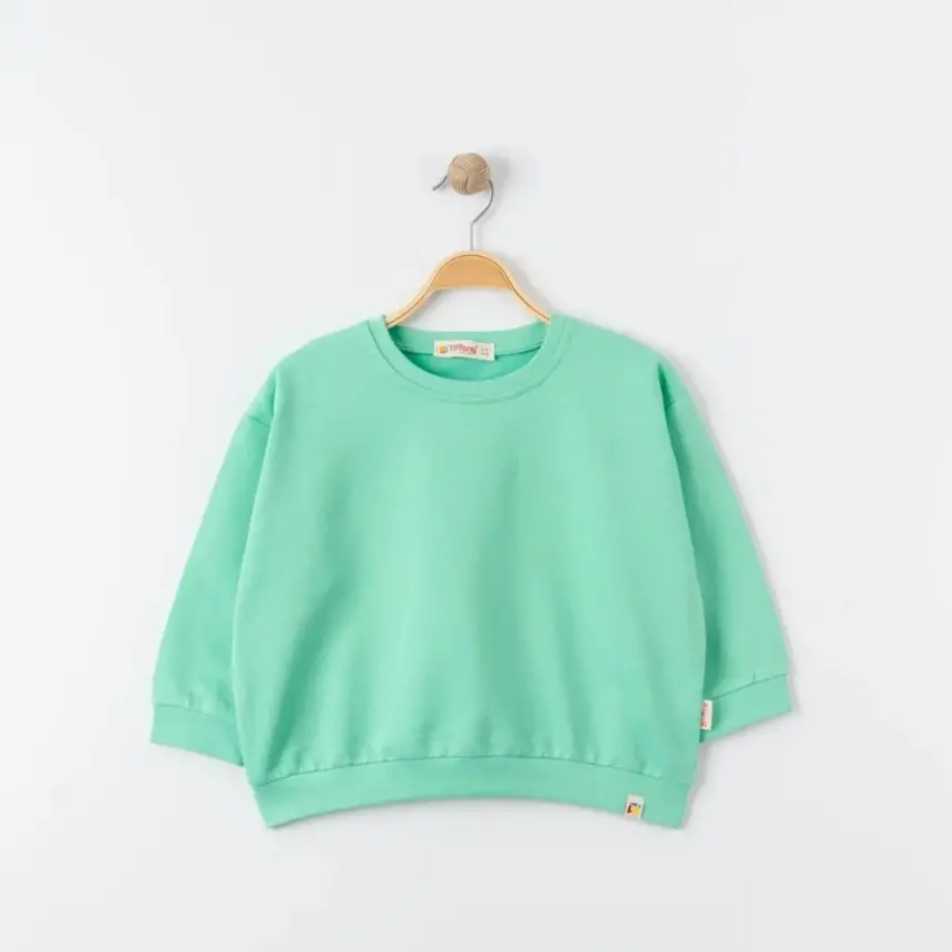 Tiffany Çocuk Sweatshirt Oversize Theme Turkuaz - 1