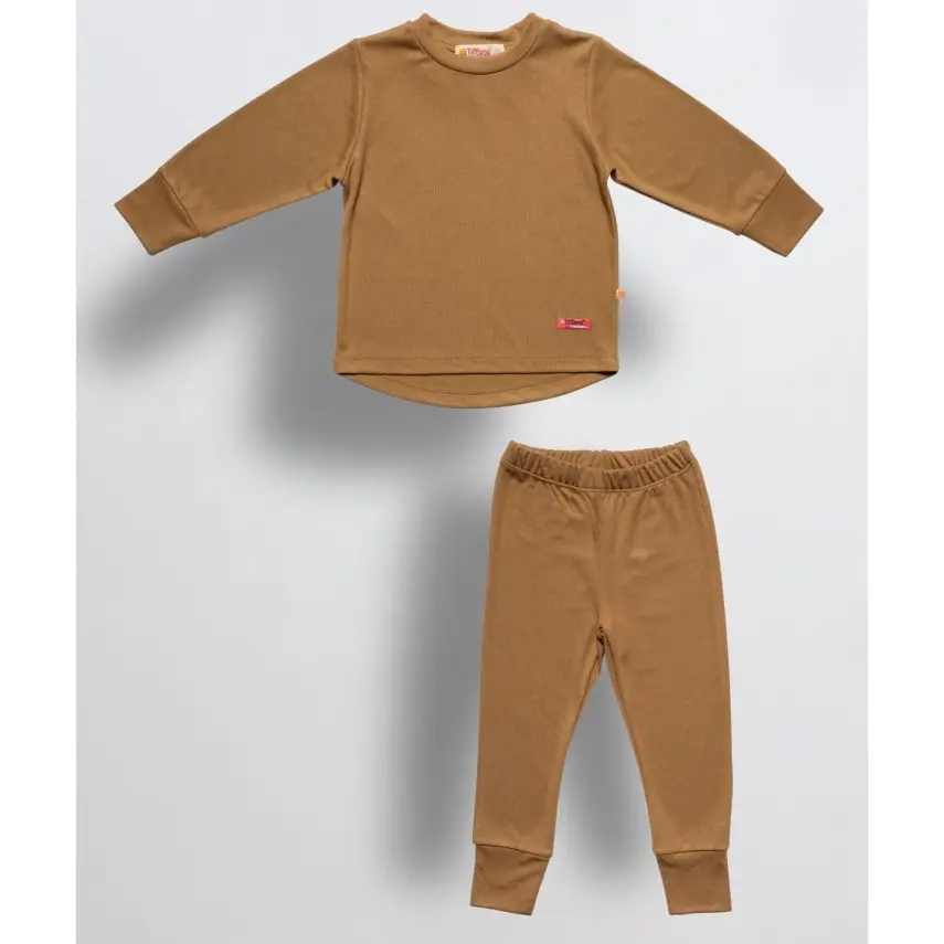 Tiffany Erkek Termal Pijama Takımı Hardal - 10