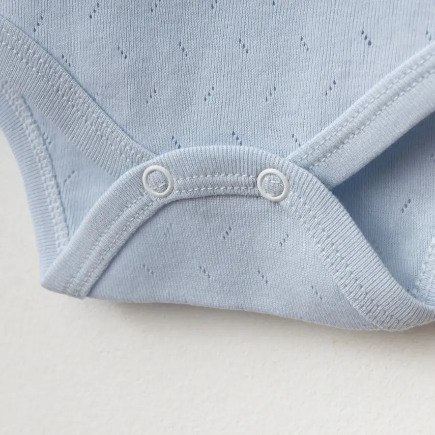 Tiffany Unisex Pamuklu Atlet Body Bisiklet Yaka Jakarlı Basic Tema Mavi - 11