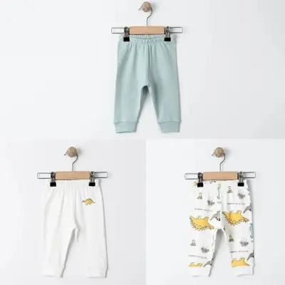 Tiffany Unisex Pantolon Patiksiz 3lü Dinosaur Theme - 2