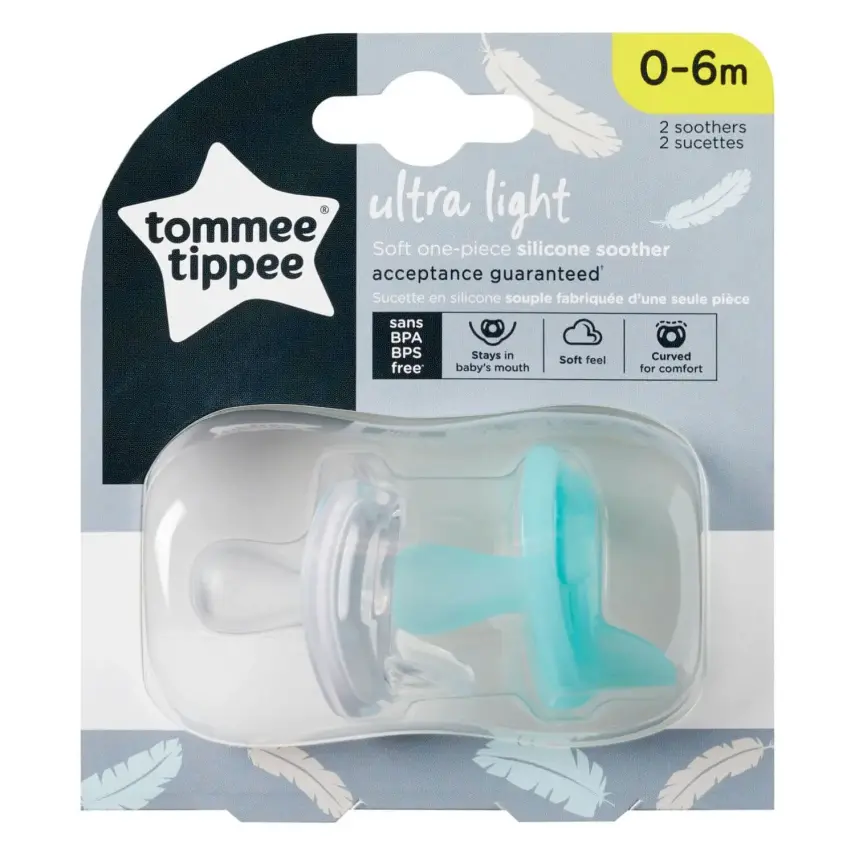 Tommee Tippee Ultra Hafif Silikon Emzik 2li 0-6 Ay Mavi - Beyaz - 1