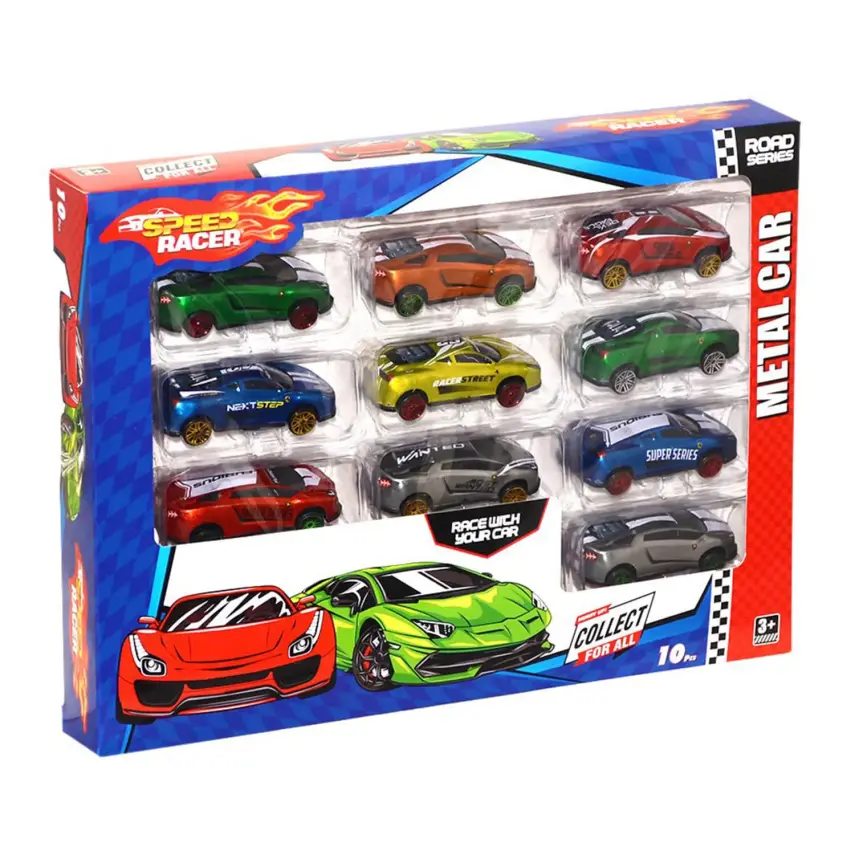 Toysan 10'lu Speed Racer Metal Araba Seti - 1