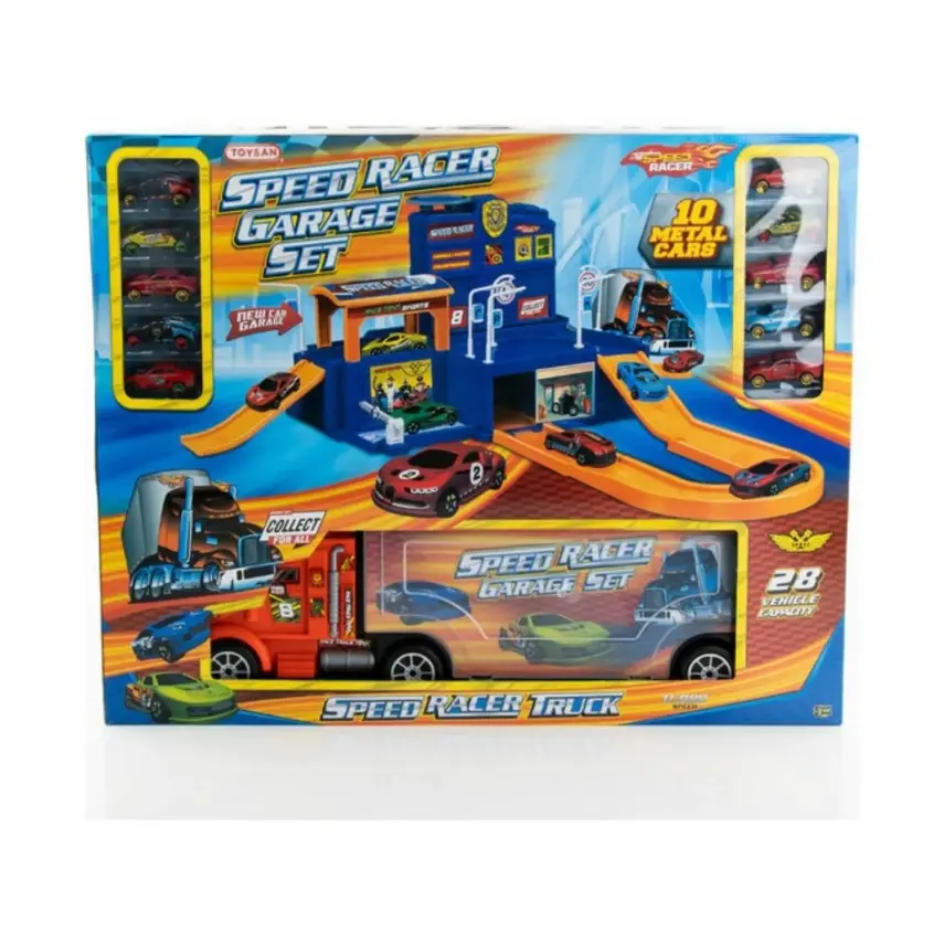 Toysan Bıg Truck Speed Racer Garaje 10 Metal Cars - 1