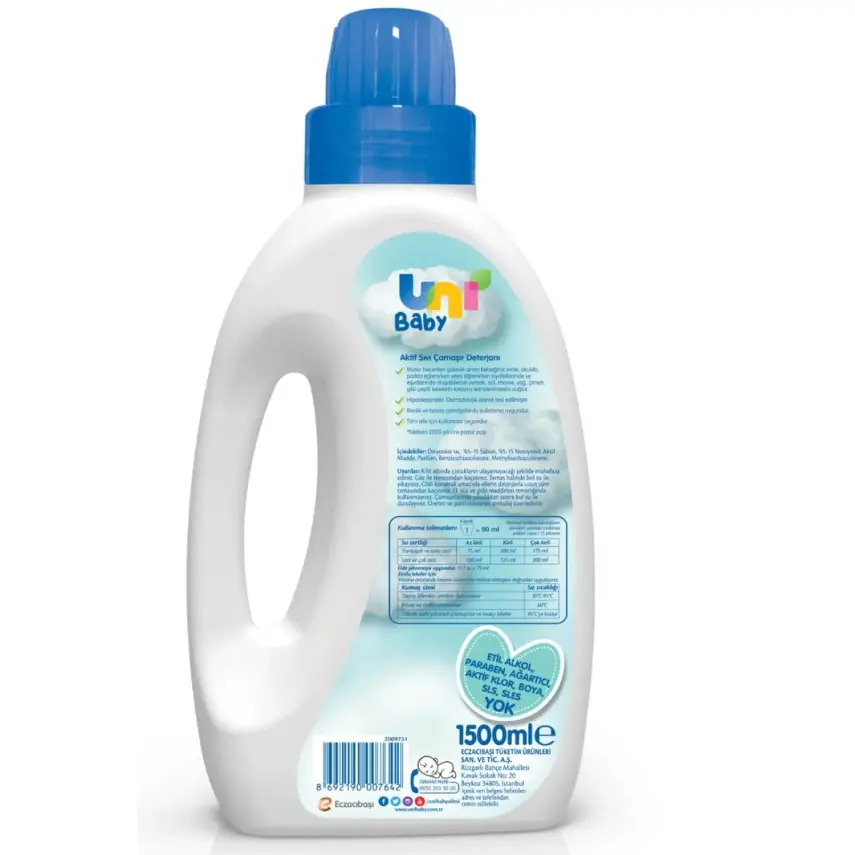 Uni Baby Bebek Çamaşır Deterjanı 3x1500 ml - 6