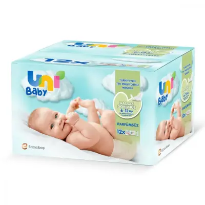 Uni Baby Hassas Dokunuş Islak Mendil 12x52li 6-12 Ay - 6