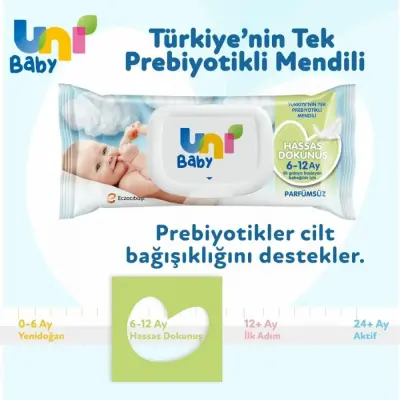 Uni Baby Hassas Dokunuş Islak Mendil 12x52li 6-12 Ay - 4