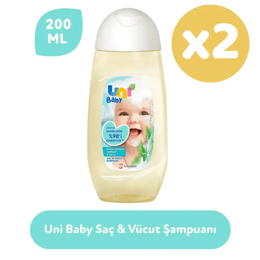 Uni Baby Saç ve Vücut Şampuanı 200 ml x2  - 2