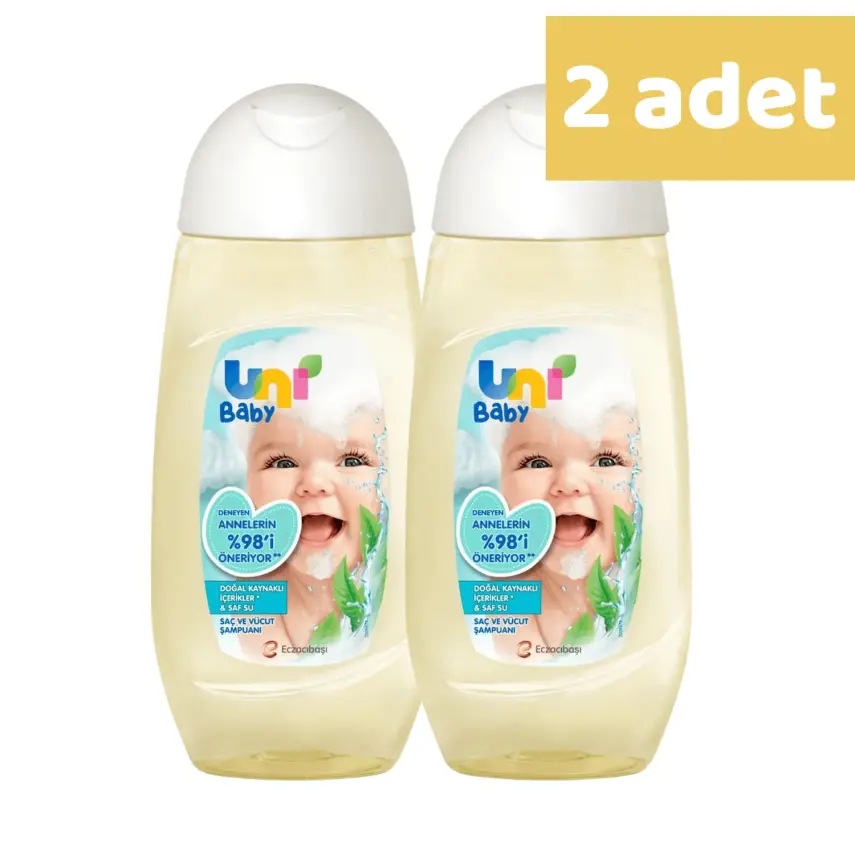 Uni Baby Saç ve Vücut Şampuanı 200 ml x2  - 1