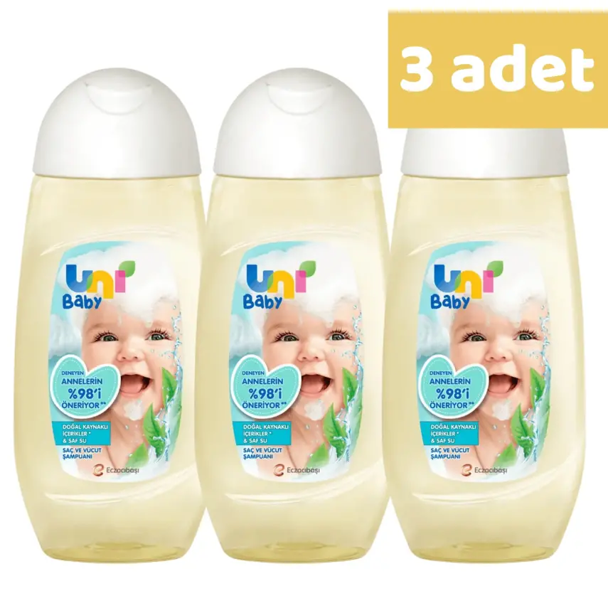 Uni Baby Saç ve Vücut Şampuanı 200 ml x3 - 1