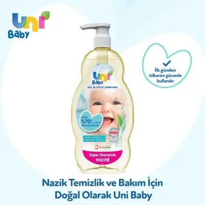 Uni Baby Şeffaf Bebek Şampuanı 900 ml x 3 Adet - 3