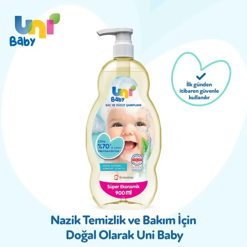 Uni Baby Şeffaf Bebek Şampuanı 900 ml x 3 Adet - 3