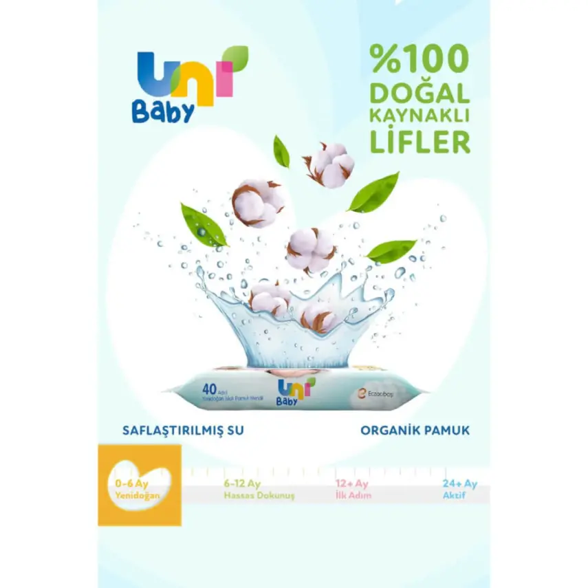 Uni Baby Yenidoğan Islak Mendil 3x40lı 0-6 Ay - 9