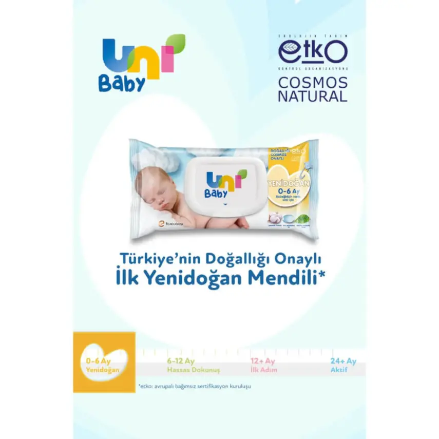 Uni Baby Yenidoğan Islak Pamuk Mendil 12x40lı Avantaj Paket 0-6 Ay - 9