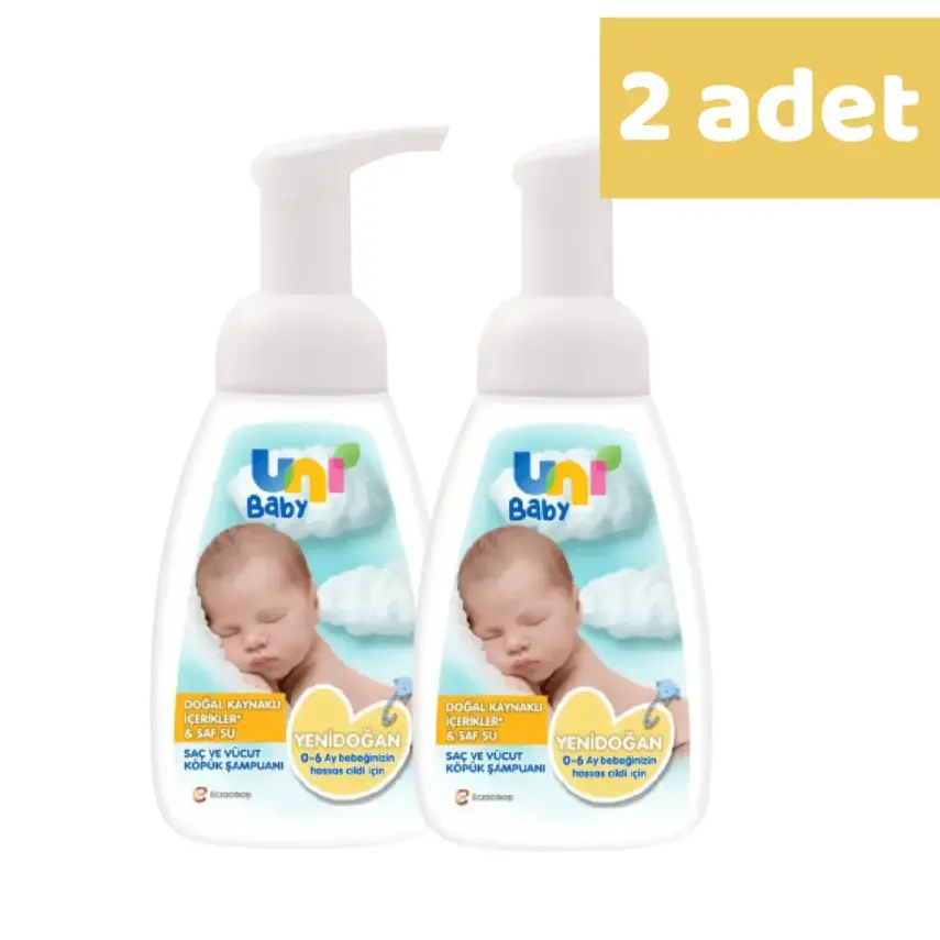 Uni Baby Yenidoğan Köpük Şampuan 200 ml x2  - 2