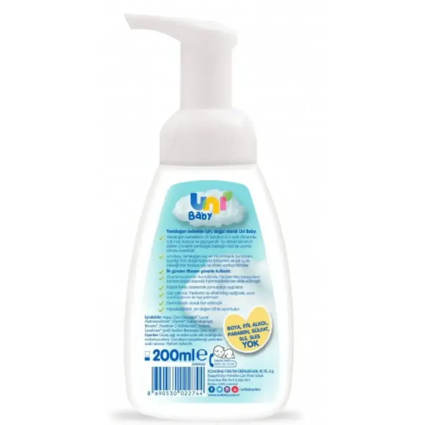 Uni Baby Yenidoğan Köpük Şampuan 200 ml x3 - 2