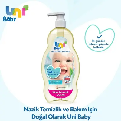 Unibaby Çantalı Set (Antrasit) Uni Baby Islak Mendil + Uni Baby Bebek Şampuanı+ Çanta Hediyeli - 7