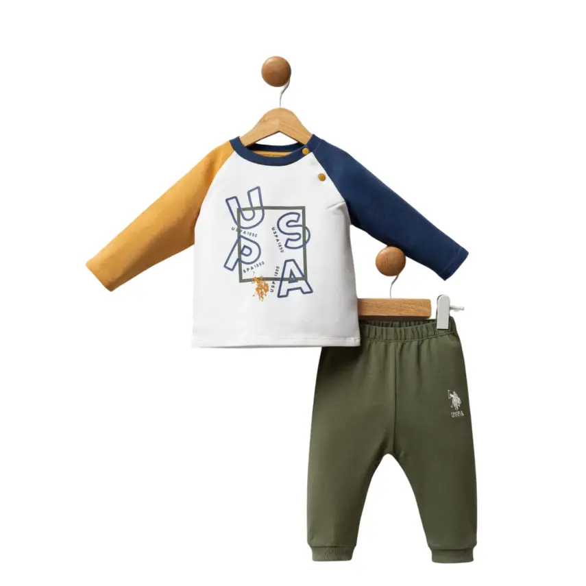 U.S. Polo 2li Takım Beyaz Hardal - 1