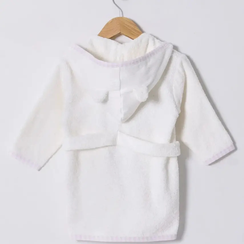 U.s. Polo Bebek Bornoz Ekru Unisex - 2