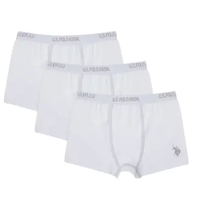U.S. Polo Erkek 3lü Takım Boxer Beyaz