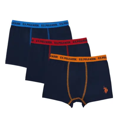 U.S. Polo Erkek 3lü Takım Boxer Lacivert