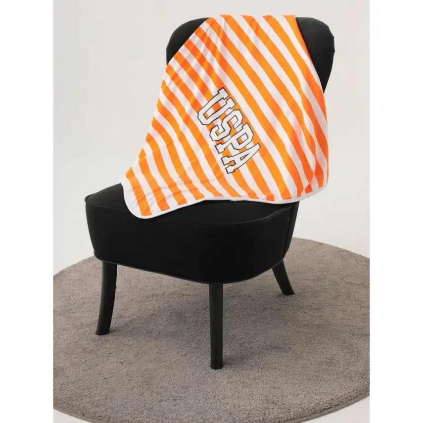 U.S. Polo Erkek Battaniye Beyaz - Koyu Sarı - 7