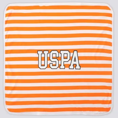 U.S. Polo Erkek Battaniye Beyaz - Koyu Sarı - 4