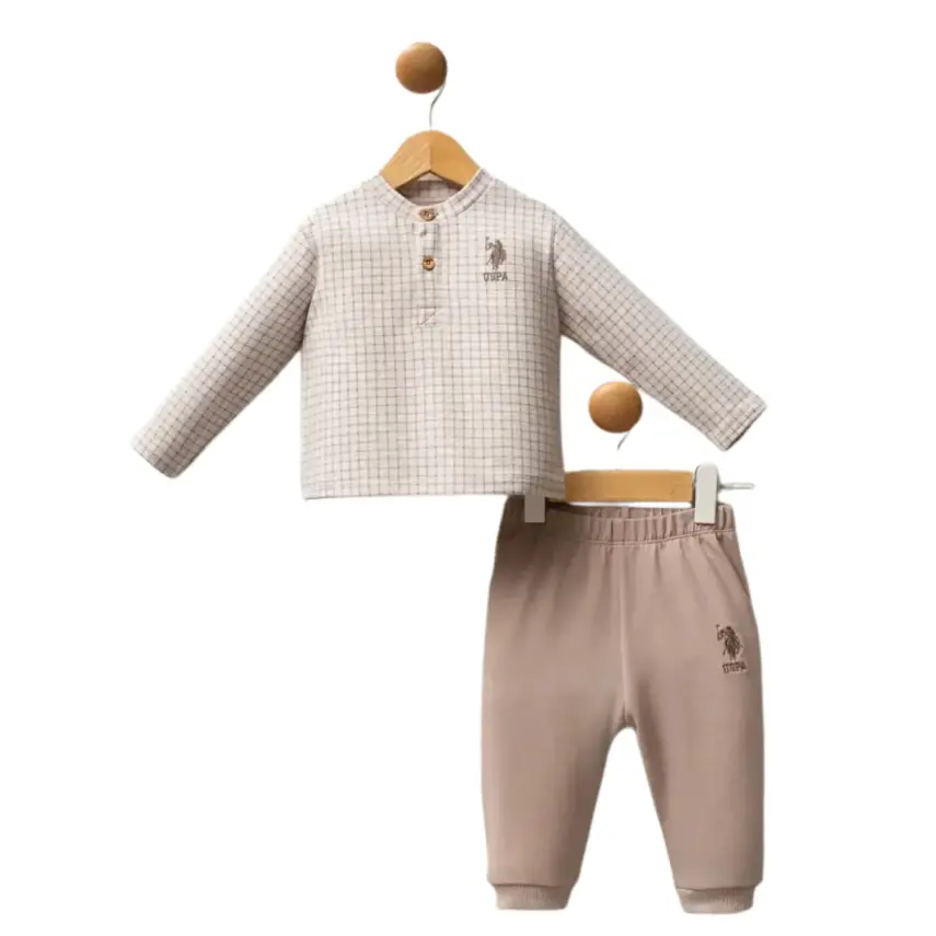 U.S. Polo Erkek Bebek 2li Takım Bej Melanj - 9