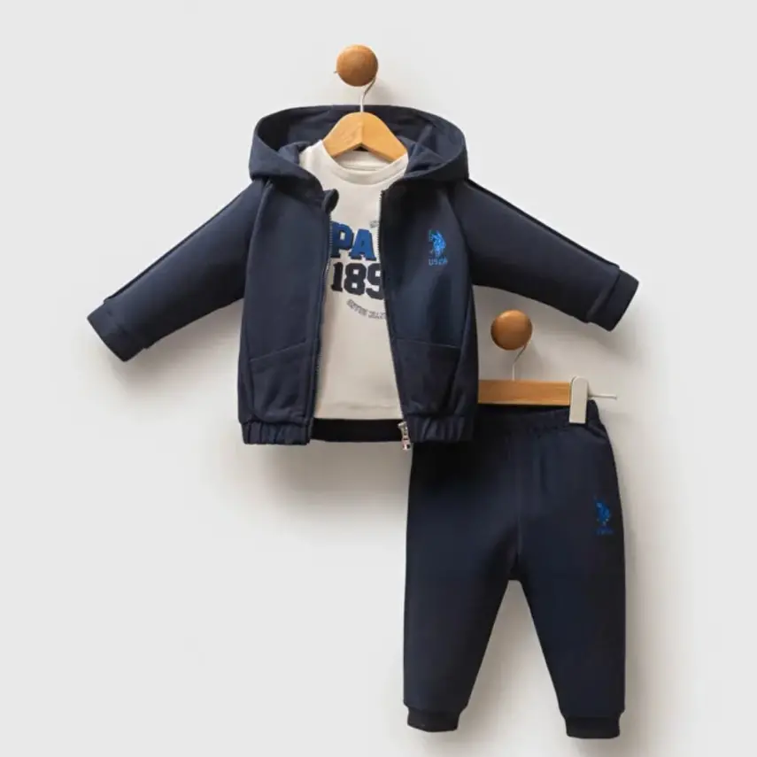U.S. Polo Erkek Bebek 3lü Takım Lacivert - 3