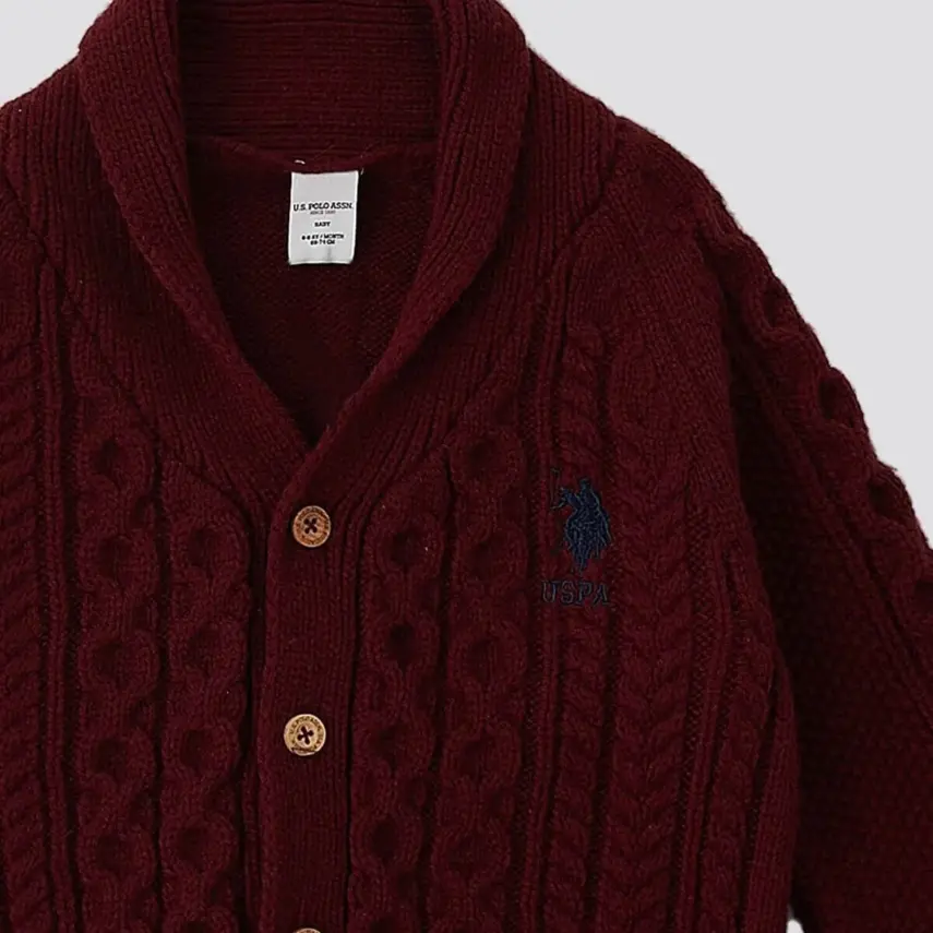 U.S. Polo Erkek Bebek Hırka Bordo - 3