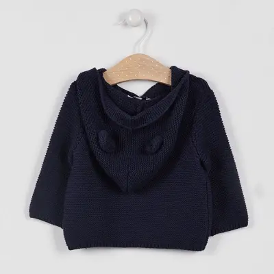 U.S. Polo Erkek Bebek Hırka Kapüşonlu Lacivert - 2