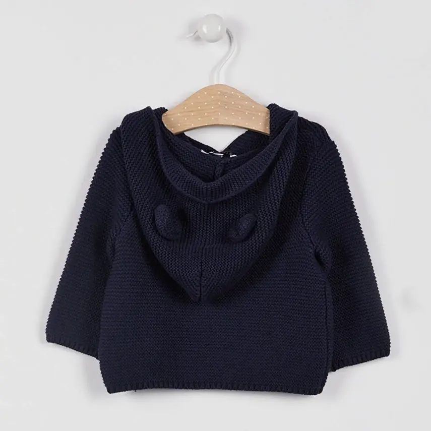 U.S. Polo Erkek Bebek Hırka Kapüşonlu Lacivert - 2