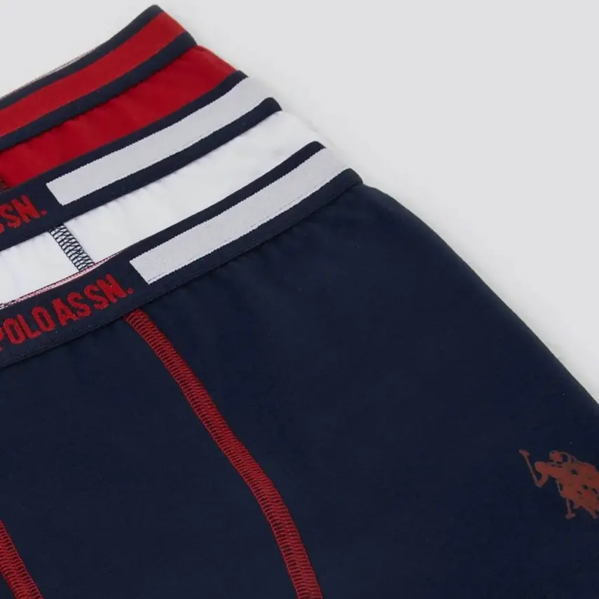 U.S. Polo Erkek Boxer 3lü Beyaz - 2