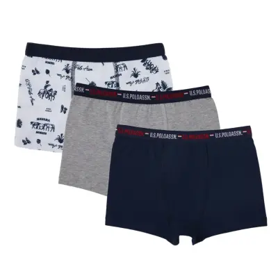 U.S. Polo Erkek Boxer 3lü Beyaz Rotasyon