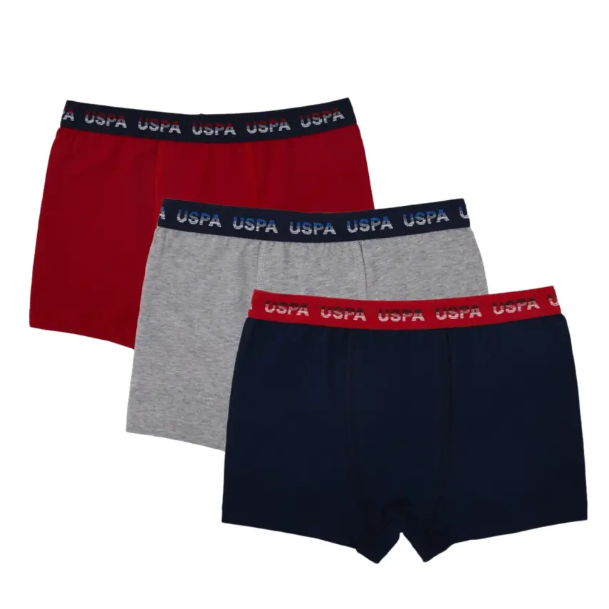U.S. Polo Erkek Boxer 3lü Kırmızı - 1